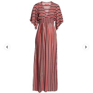 Maaji Morning Glam Cover-up Maxi Dress Beach Brunch Wear Summer Size Medium Red